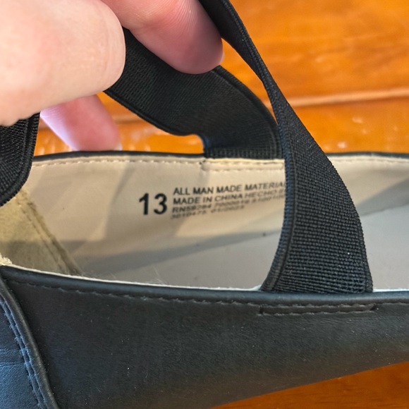 Black Ballet Flats with Straps - Size 13 youth - Picture 3 of 3